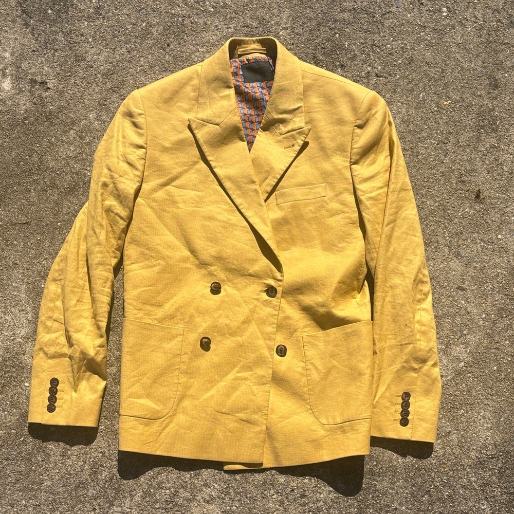 ASOS Yellow Double-Breasted Blazer